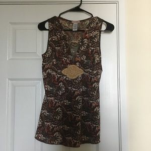 Vol. 1 Brown and Orange Sleeveless Shirt